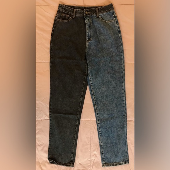 Black & Blue Split Leg Mom Jeans - 6 (M) - Picture 2 of 9